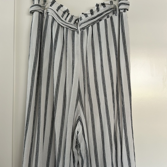 Hollister Blue & White Striped Wide-Leg Crepe Pants S - Picture 5 of 9